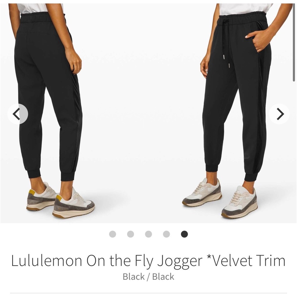 Lululemon On the Fly Jogger Women 6 Black Velvet Trim Tuxedo Special Edition